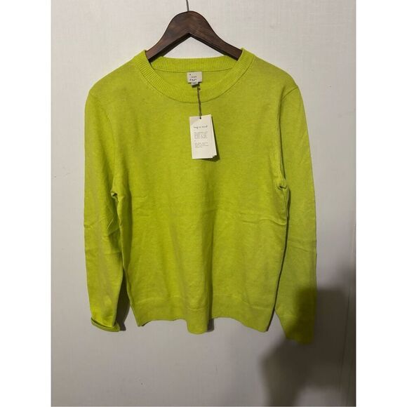 Brand New A New Day Women’s Medium Neon Green Yellow Pullover Sweater Top - Picture 1 of 5